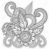 Henna Coloring Pages Printable Mehndi Getcolorings Adults Color Print Floral sketch template