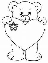 Coloring Pages Heart Urso sketch template