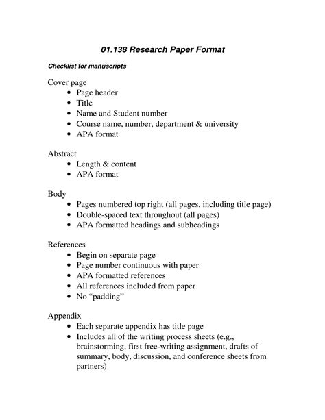 sample  research report  format research paper table