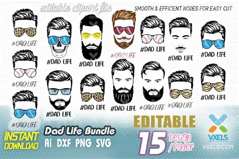 dad life bundle svg dad svg family life svg silhouette cameo tshirt svg