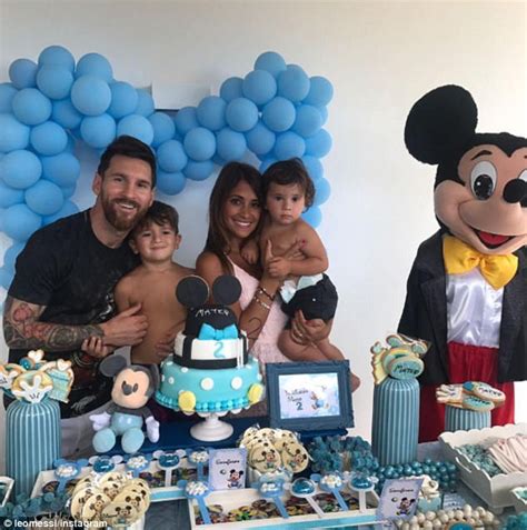 barcelona star lionel messi celebrates his son s birthday daily mail online