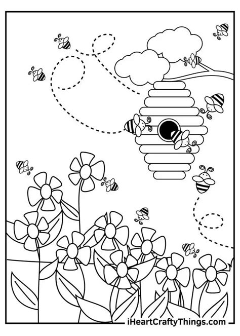 printable bee happy coloring pages coloring cool