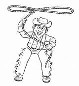 Coloring Cowboy Pages Kids sketch template