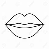 Lips Outline Clipart Drawing Lip Line Vector Kiss Illustration Icon Kissy Linear Thin Face Shutterstock Isolated Clipartmag Stock Contour Symbol sketch template