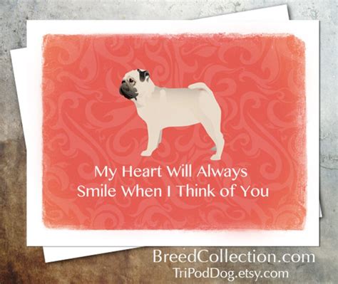 pug dog greeting card collection digital  printable etsy