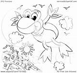 Frog Coloring Fly Leaping Trying Outline Illustration Royalty Clipart Rf Bannykh Alex Regarding Notes sketch template