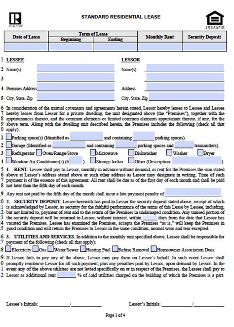 printable lease agreement illinois printable templates