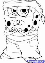 Spongebob Gangster Drawings Gangsta Bandit Nickelodeon sketch template