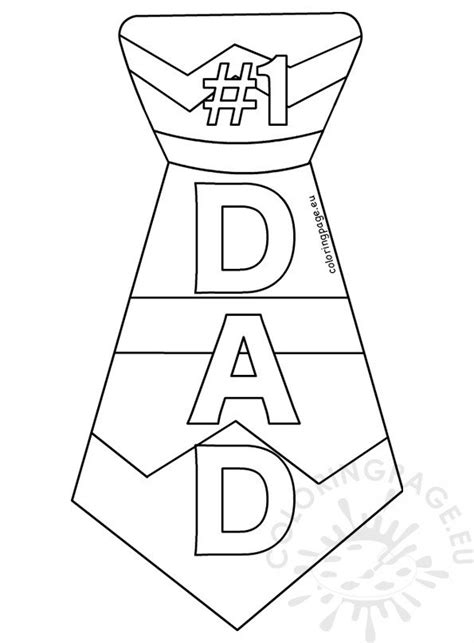 dad tie printable template coloring page