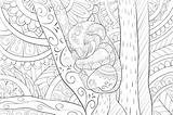 Koala Volwassen Kleurende Boek Stijlillustratie Ontspannen sketch template