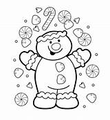 Gingerbread Coloring Pages Christmas Man Kids Spirit sketch template