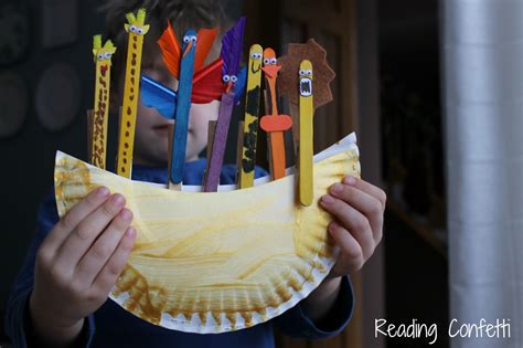 noahs ark craft kids virtual book club reading confetti