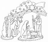 Nativity Coloring Pages Story Getcolorings sketch template