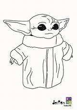 Yoda Baby Mandalorian Coloringhome Bt21 sketch template