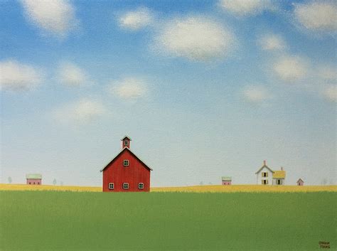 Reflections Of A Country Landscape Artist Red Barn On A