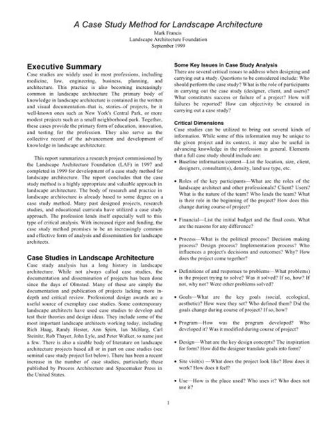 case study method abstract landscape architecture foundation