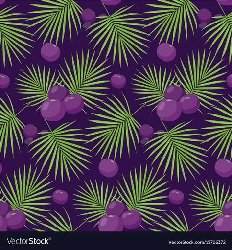 Acai Berries Seamless Pattern Vector Image On Vectorstock Acai Berry