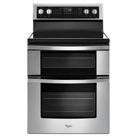 whirlpool  cu ft double oven electric range  true convection  stainless steel