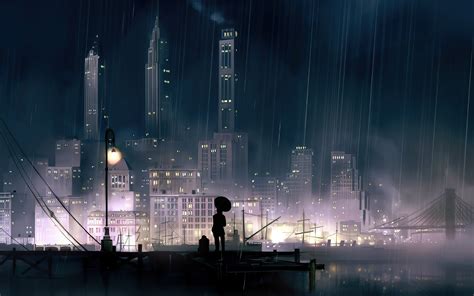 anime background city night  hd anime  wallpapers images backgrounds   pictures