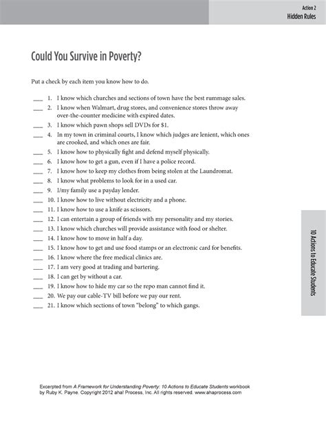 poverty quiz excerpted   framework  understanding poverty