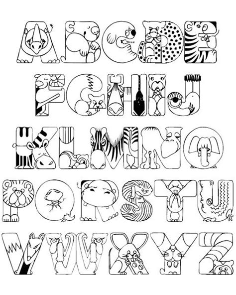 coloring pages animal alphabet coloring page