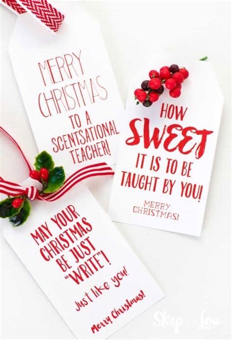 super cute  easy teacher christmas tags  gifts skip   lou