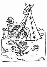 Teepee Coloring Indian sketch template