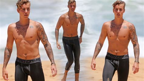Beach Biebs Justin Bieber Goes Shirtless On The Beach In Hawaii 10