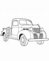 Coloring Pickup Truck Print Old Colouring sketch template