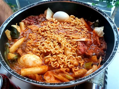 insanely spicy  fresh traditional korean dish tteokbokki  ramen noodles fish cakes