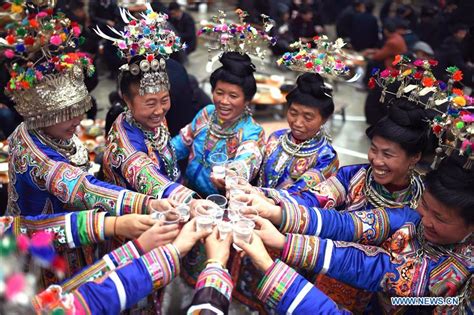 chinese ethnic minorities celebrate traditional  year festivals