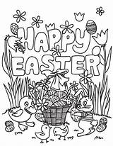 Easter Coloring Happy Pages Printable Colouring Color Printables Museprintables Size Pdf Choose Board sketch template