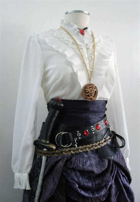 complete women s pirate costume in purple black upcycled 13 pieces