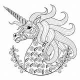 Licorne Licornes Coloriage Motifs Tete sketch template