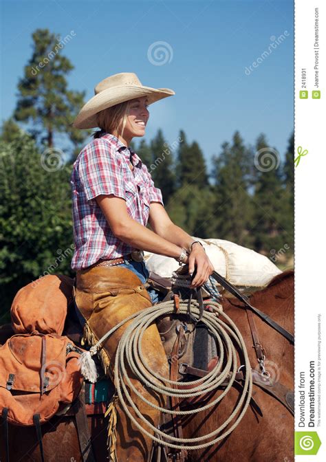 blond cowgirl stock image image of smile excitement 2418931