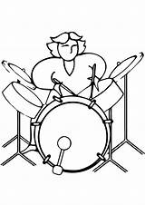 Coloring Pages Drum Drums Drummer Books sketch template