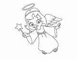 Christmas Magical Angel Coloring Coloringcrew sketch template