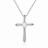 Opal Necklace Natural Women Sterling Pendant Cross Silver Collection sketch template