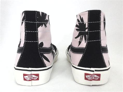 vans high top shoes skate sk8 pink black palm floral unisex mens 8 womens 9 5 ebay