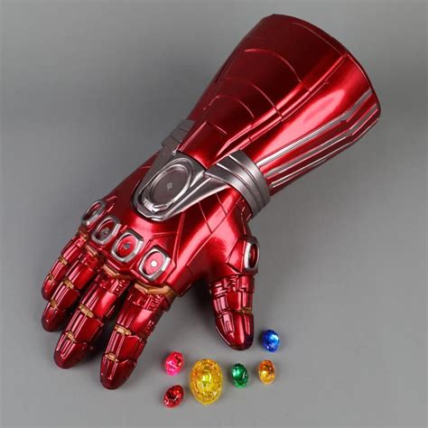 avengers endgame ironman gauntlet gloves stone movable led light