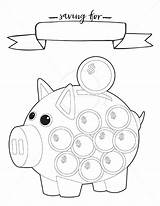 Planner Budgeting Piggy sketch template