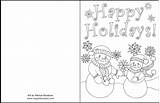 Cards Happy Holiday Coloring Printable Pages Christmas Card Happyfamilyart Holidays Family Cool sketch template