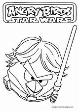 Coloring Luke Angry Birds Wars Star Pages Skywalker Printable Bird Lightsaber Drawing Colouring Print Useful Most Game Kids Ecoloringpage Awesome sketch template
