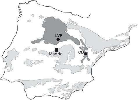 map shows  location    fossil sites studied
