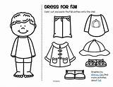 Preschool Clothes Coloring Kindergarten Winter Cut Paste Boy Fall Girl Lesson Worksheets Kids Activities Pages Color Wear Worksheet Dress Autumn sketch template