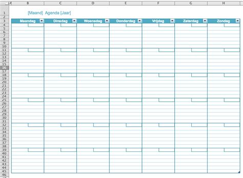 agenda maken  excel blank monthly calendar blank calendar template calendar template