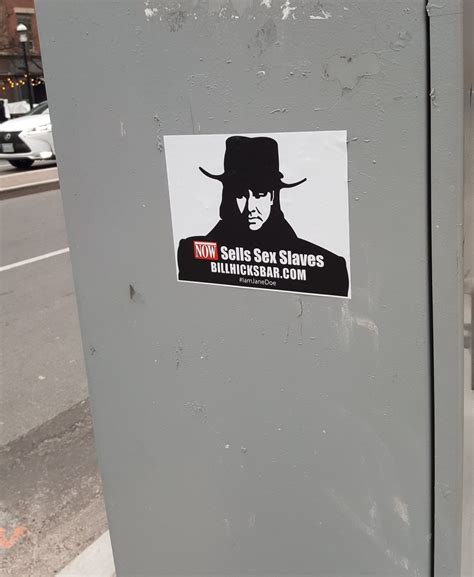 bill hicks bar in leslieville has started stickering downtown accusing