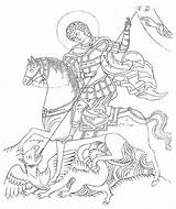 George Orthodox Icon Giorgio San St Russian Dragon Icone Icons Saint Coloring Pages Drawing Ortodosse Byzantine Arte Tattoo Religiosa Markelov sketch template