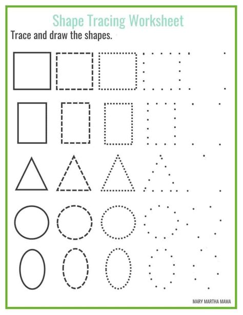 shapes worksheets  preschool  printables mary martha mama