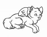 Wolf Coloring Pages Chibi Winged Lineart Line Animals Cliparts Clipart Animal Fox Anime Wolves Cat Colouring Lu Loco Msp Flying sketch template